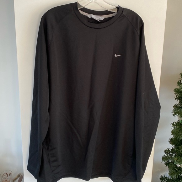 Nike Other - NIKE black long-sleeve warm up jersey XL white swoosh